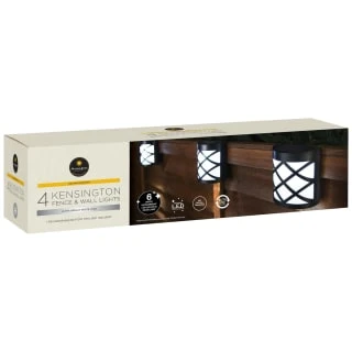 Solar Powered Kensington Wall Lights - Black 4pk - Image 3