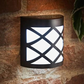 Solar Powered Kensington Wall Lights - Black 4pk