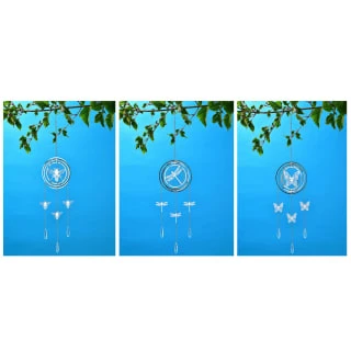 B&M 3D Metal Wind Spinner With Hanging Crystals - Butterfly - Image 2