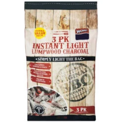 Instant Light Lumpwood BBQ Charcoal 3pk