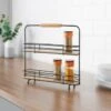 B&M Two Tier Spice Rack With Wooden Handle