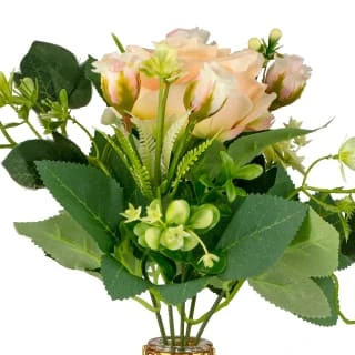 B&M Pink Flowers In Wire Planter - Image 2