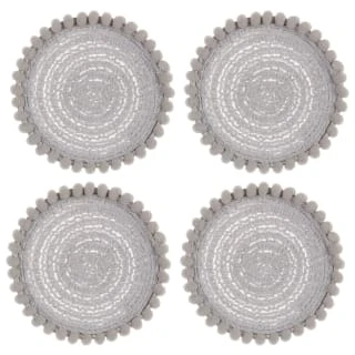 B&M Pom Pom Coasters - Grey 4pk - Image 3
