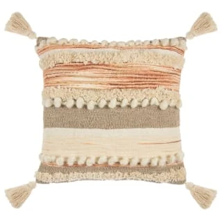 B&M Esme Stripe Woven Cushion - Natural