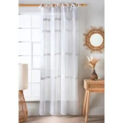 Willow Lace Tie Top Voile 55 X 90" - White