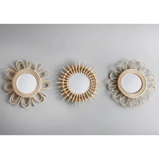 B&M Rattan Mirror 3pk