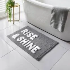 B&M Rise & Shine Tufted Bath Mat - Grey