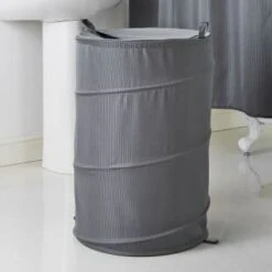 B&M Jacquard Pop-Up Oversized Laundry Bin - Grey
