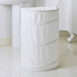 B&M Jacquard Pop-Up Oversized Laundry Bin - White