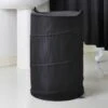 B&M Jacquard Pop-Up Oversized Laundry Bin - Black