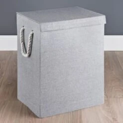 B&M Grey Folding Laundry Hamper