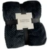 B&M Waffle Fleece Throw - Black