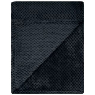B&M Waffle Fleece Throw - Black - Image 3
