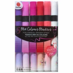 B&M Mixed Colour Markers 6pk - Pinks
