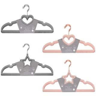 B&M Velvet Heart Shaped Hangers 8pk - Grey - Image 4