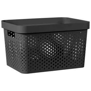 B&M Large Rectangular Spot Storage Basket - Black