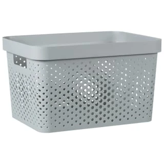 B&M Large Rectangular Spot Storage Basket - Grey