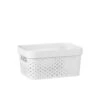 B&M Medium Rectangular Spot Storage Basket - White