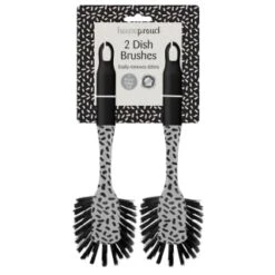 B&M Printed Dish Brushes 2pk - Grey