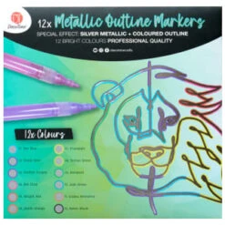 B&M DecoTime Metallic Outline Markers 12pc