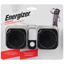 Energizer Wireless Plug-In Door Chime Kit 2pk - Black