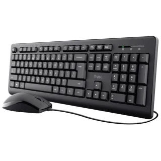 B&M Trust Wired Mouse & Keyboard 2pk