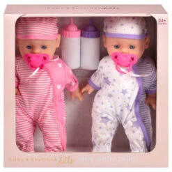 B&M Baby Boutique Dolls Little Baby Twins - Pink & Purple