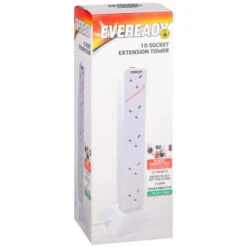 Eveready 10 Socket Surge Protected Extension Tower