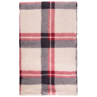 Simply Everyday Check Sherpa Throw - Red - Image 2