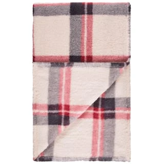 Simply Everyday Check Sherpa Throw - Red - Image 3
