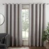 B&M Colorado Hopsack Fully Lined Silver Eyelet Curtains 46 X 54"