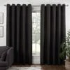 B&M Colorado Hopsack Fully Lined Black Eyelet Curtains 66 X 72"