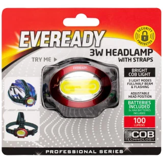Eveready 3W Head Lamp With Straps