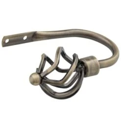 B&M Antique Brass Mace Curtain Hold Backs 2pk