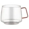 B&M Glass Mug With Coloured Handle