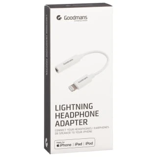 Goodmans Lightning Headphone Adapter - White