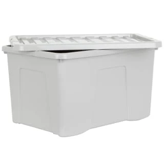 B&M Storage Box With Lid 60L - Grey - Image 2