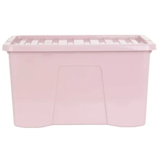 B&M Storage Box With Lid 60L - Dusty Pink - Image 3