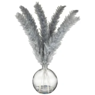 B&M Grey Pampas In Glass Vase