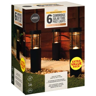 Cambridge Solar Powered Tube Post Lights 6pk - Image 4