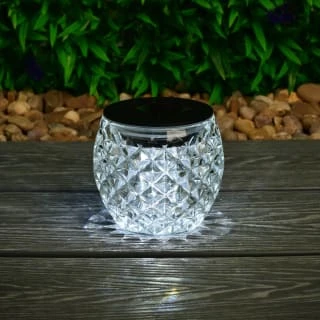 Solar Powered Faceted Glass Table Light - Image 2