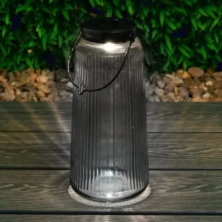 Solar Powered Tinted Glass Lantern - Image 2