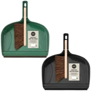 Heavy Duty Dustpan & Bassine Brush Set - Black - Image 4