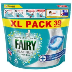 Fairy Platinum Non Bio Washing Liquid Pods 39 Washes