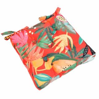B&M Luxury Seat Pad - Orange Tropical Print - Image 2