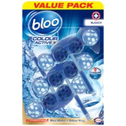 Bloo Colour Active Toilet Rim Block 3pk - Bleach