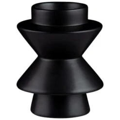 B&M Eden Life Ceramic Candle Holder - Black