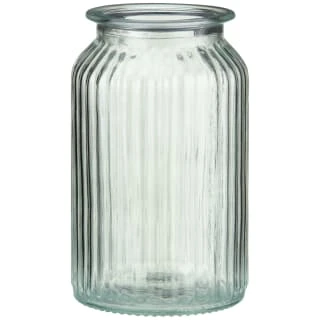 B&M Large Ribbed Glass Jar With Wooden Lid - Image 3