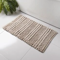 Retreat Knitted Bath Mat 50 X 80cm - Biscuit