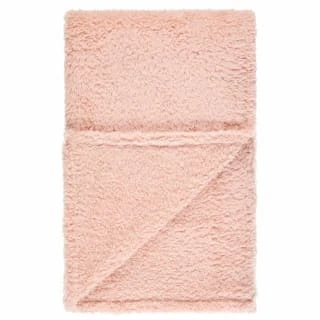 B&M Simply Two Tone Teddy Throw - Blush - Image 2